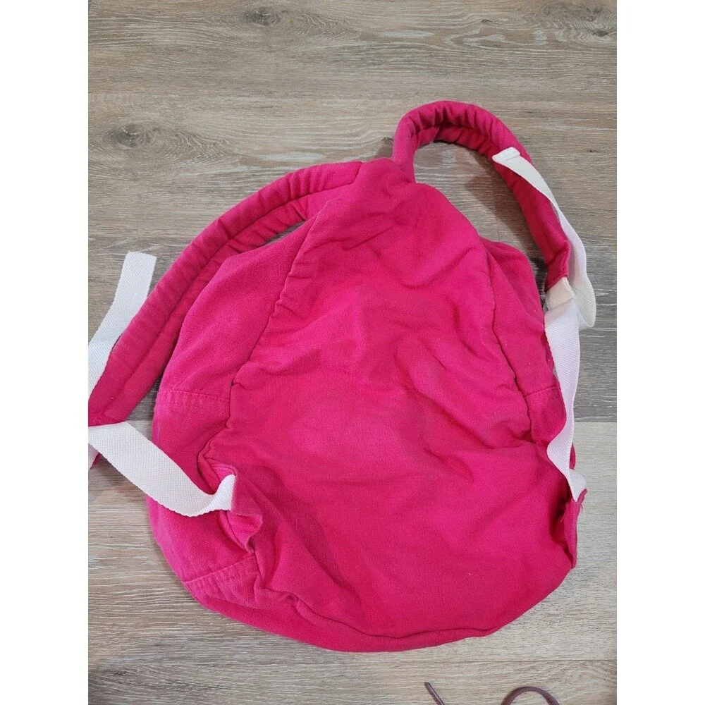 90s Vibrant Color Block Canvas Backpack Pink White Y2K Vintage Kiddiecore Indie